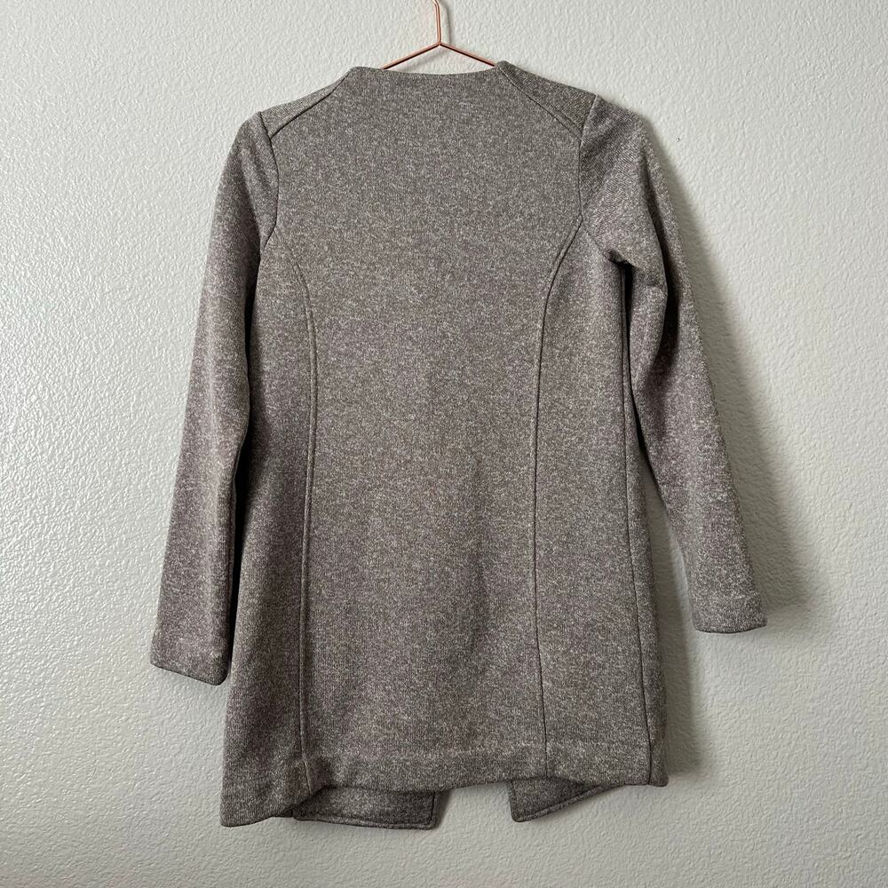 Banana Republic Factory Sweat Knit Moto Asymmetrical Zip Jacket heather tan - Picture 2 of 4